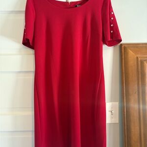 SLNY Chic Red Midi Dress